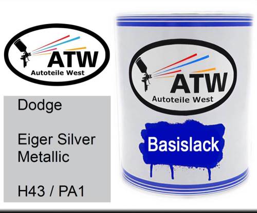 Dodge, Eiger Silver Metallic, H43 / PA1: 1L Lackdose, von ATW Autoteile West.